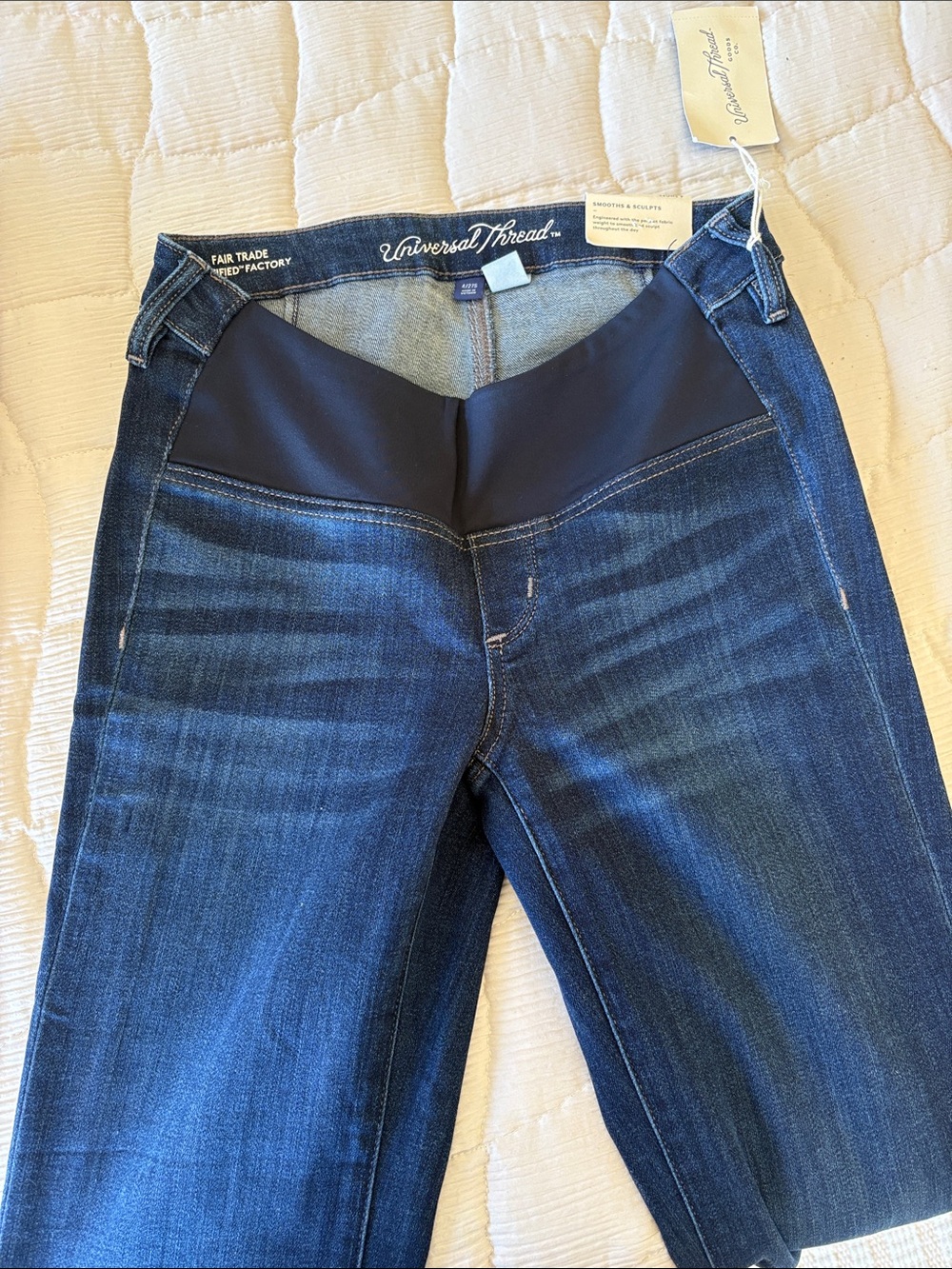 Universal Thread Navy Straight-Leg Maternity Jeans